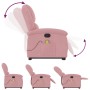 Sillón reclinable de masaje elevable terciopelo rosa