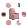 Sillón reclinable de masaje elevable terciopelo rosa