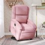 Sillón eléctrico reclinable elevable de terciopelo rosa