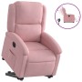 Sillón eléctrico reclinable elevable de terciopelo rosa