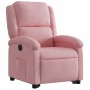Sillón eléctrico reclinable elevable de terciopelo rosa