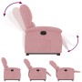 Sillón eléctrico reclinable elevable de terciopelo rosa