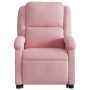Sillón eléctrico reclinable elevable de terciopelo rosa