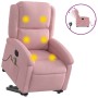 Sillón de masaje reclinable elevable terciopelo rosa