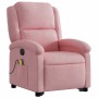 Sillón de masaje reclinable elevable terciopelo rosa