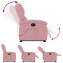 Sillón de masaje reclinable elevable terciopelo rosa