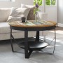 Mesa de centro de madera maciza reciclada Ø68x43 cm