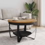 Mesa de centro de madera maciza reciclada Ø68x43 cm