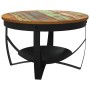 Mesa de centro de madera maciza reciclada Ø68x43 cm