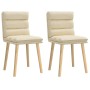 Sillas de comedor 2 unidades tela color crema