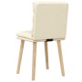 Sillas de comedor 2 unidades tela color crema