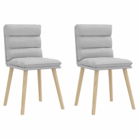 Sillas de comedor 2 uds tela gris nube