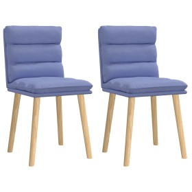 Sillas de comedor 2 uds tela azul jeans