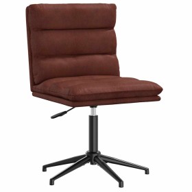 Silla de comedor cuero sintético marrón brillante