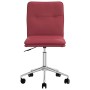 Silla de comedor de cuero sintético rojo tinto