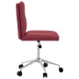 Silla de comedor de cuero sintético rojo tinto