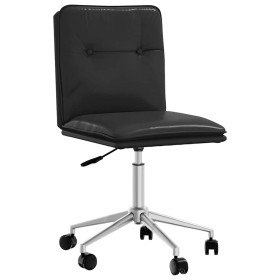Silla de comedor de cuero sintético negra