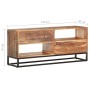 Mueble para TV de madera maciza de acacia rugosa 120x30x50 cm en Armarios y almacenamiento | Comprar online en Foro24