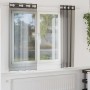 Cortinas de gasa con ojales 2 uds negro140x175 cm