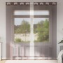 Cortinas de gasa con ojales 2 uds marrón 140x225 cm