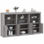Aparador con luces LED gris Sonoma 181,5x37x100 cm