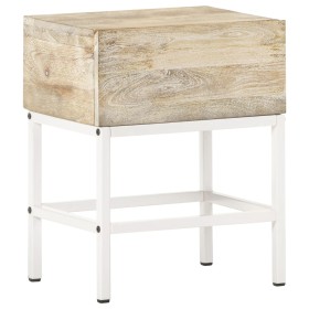 Mesita de noche de madera maciza de mango 40x30x50 cm Mesita de noche de madera maciza de mango 40x30x50 cm