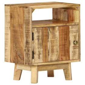 Mesita de noche de madera de mango rugosa 40x30x50 cm