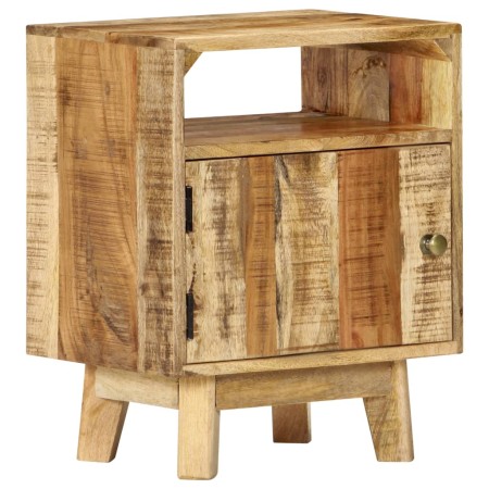 Mesita de noche de madera de mango rugosa 40x30x50 cm