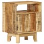 Mesita de noche de madera de mango rugosa 40x30x50 cm