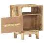 Mesita de noche de madera de mango rugosa 40x30x50 cm