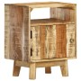 Mesita de noche de madera de mango rugosa 40x30x50 cm