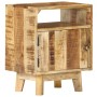 Mesita de noche de madera de mango rugosa 40x30x50 cm