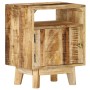 Mesita de noche de madera de mango rugosa 40x30x50 cm
