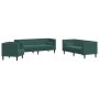 Set de sofás Chesterfield con cojines 3 piezas terciopelo verde