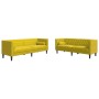 Set de sofás Chesterfield y cojines 2 pzas terciopelo amarillo en Sofás | Comprar online en Foro24