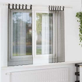 Cortinas de gasa con trabillas 2 uds. 