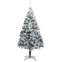 Árbol de Navidad artificial verde con nieve 210 cm