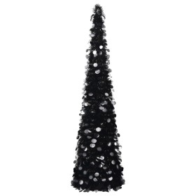 Árbol de Navidad artificial emergente PET negro 150 cm