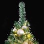 Árbol de Navidad artificial con 300 LED bolas y nieve 180 cm