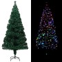 Árbol de Navidad artificial y soporte verde fibra óptica 180 cm