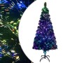 Árbol de Navidad artificial y soporte verde fibra óptica 180 cm