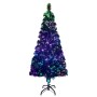 Árbol de Navidad artificial y soporte verde fibra óptica 180 cm