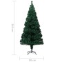 Árbol de Navidad artificial y soporte fibra óptica verde 210 cm