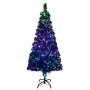 Árbol de Navidad artificial y soporte fibra óptica verde 240 cm