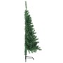 Medio árbol de Navidad artificial con soporte PVC verde 150 cm