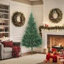 Medio árbol de Navidad artificial con soporte PVC verde 180 cm