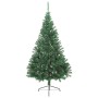 Medio árbol de Navidad artificial con soporte PVC verde 180 cm