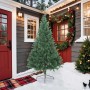 Medio árbol de Navidad artificial con soporte PVC verde 210 cm