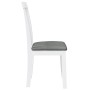 Sillas de comedor con cojines 2uds madera maciza blanco caucho