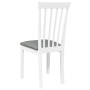 Sillas de comedor con cojines 2uds madera maciza blanco caucho